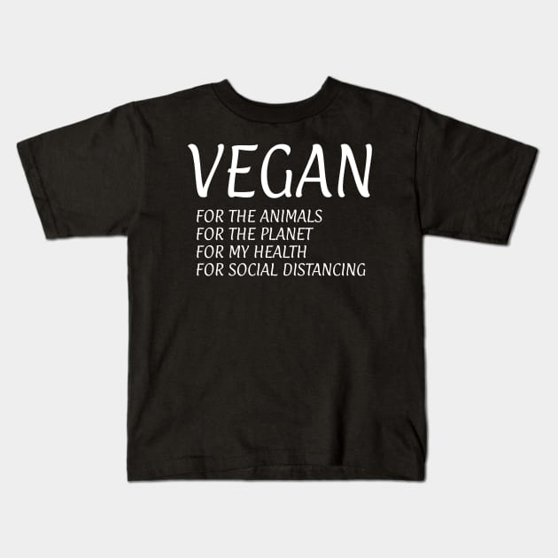 Funny Social Distancing Vegan Kids T-Shirt by Herbivore Nation - Vegan Gifts